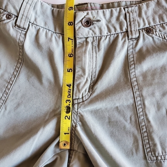 2102 * Roxy Capri Pants Olive Green Size Juniors 13 - Picture 7 of 9